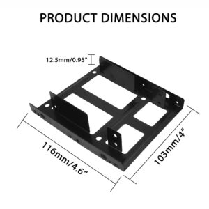 YAODHAOD Dual SSD Mounting Bracket, 2.5 to 3.5 Internal Hard Drive Adapter, SSD HDD Drive Bays Metal Mounting Holder Kit (Pack of 2) (Dual SSD Adapter)