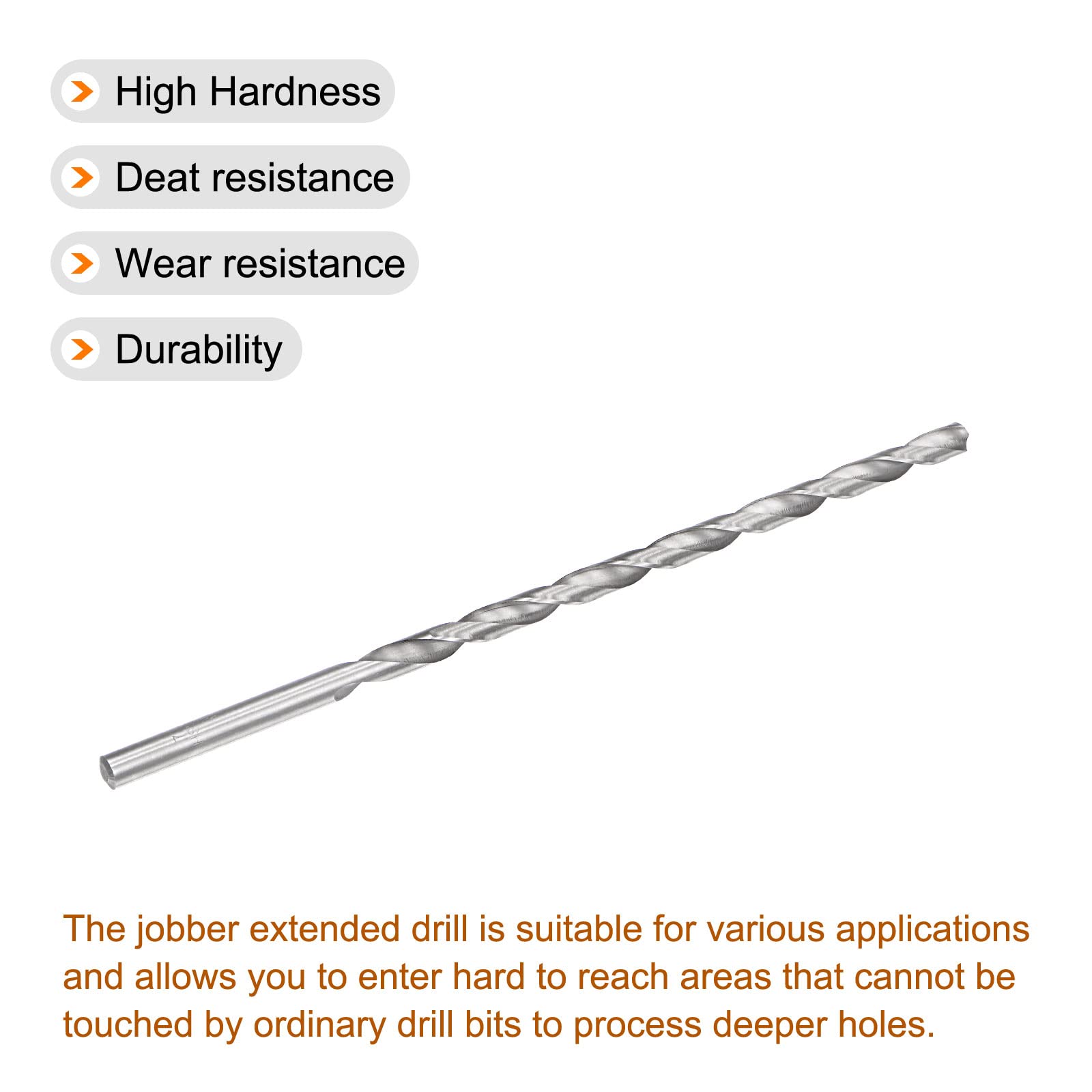 uxcell 7mm Twist Drill Bits, High-Speed Steel Straight Shank Extra Long Drill Bit 200mm Length for Wood Plastic Aluminum