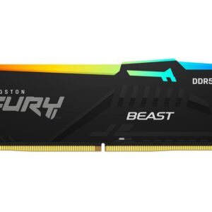 Kingston Fury Beast RGB 32GB 6000MT/s DDR5 CL40 DIMM Desktop Memory (Kit of 2) Single Module | Intel XMP 3.0 | Infrared Sync Technology | Overclocking Stability | KF560C40BBAK2-32