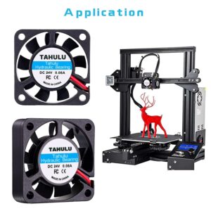 3D Printer Fan 24v 4010: 4pcs 3D Printer Cooling Fan 40mm Quiet 0.08A DC Mini Silent Brushless Fan 2 pin for 3D Printer, DVR and Other Small appliances Series Repair and Replacement