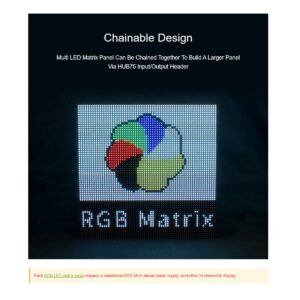 waveshare RGB Full-Color LED Matrix Panel Display Screen 64×32 Pixels 3mm Pitch LED Module Compatible with Raspberry Pi Pico, ESP32, Arduino,2048 Individual RGB LEDs,Adjustable Brightness