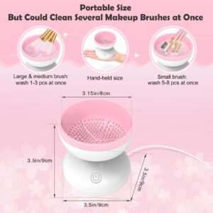 Electric Makeup Brush Cleaner Newest Design, Luxiv Wash Makeup Brush Cleaner Machine Fit for All Size Brushes Automatic Spinner Machine, Painting Brush Cleaner