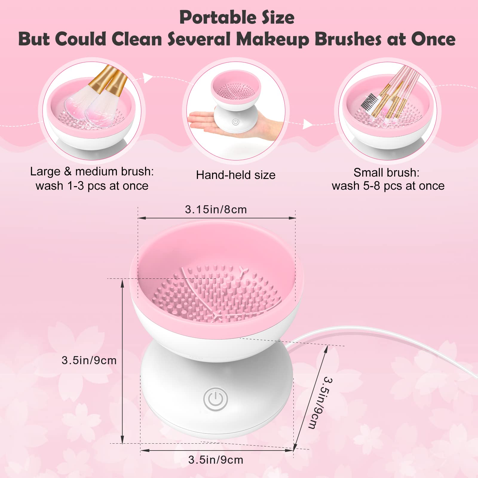 Electric Makeup Brush Cleaner Newest Design, Luxiv Wash Makeup Brush Cleaner Machine Fit for All Size Brushes Automatic Spinner Machine, Painting Brush Cleaner