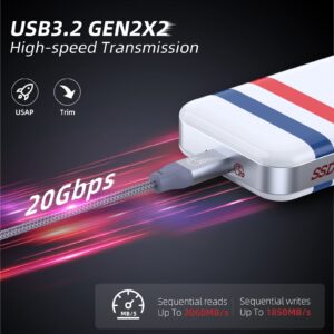 SANZANG 1TB Portable SSD External Solid State Drive - Up to 2000MB/s, USB 3.2 Gen 2x2, Type C, Compatible with PC/Mac/Android/Gaming Consoles