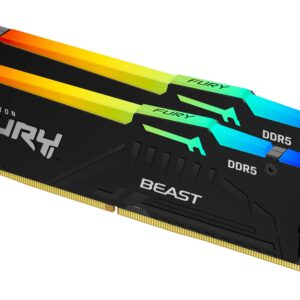 Kingston Fury Beast RGB 32GB 6000MT/s DDR5 CL40 DIMM Desktop Memory (Kit of 2) Single Module | Intel XMP 3.0 | Infrared Sync Technology | Overclocking Stability | KF560C40BBAK2-32