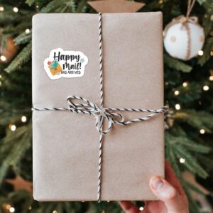 Happy Mail Has Arrived Cute Small Shop Happy Mail Stickers, Online Retailers Small Business Small Shop Thank You Stickers Gift Bags Packages Envelopes Labels, 500 Labels Per Roll