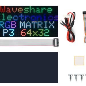 waveshare RGB Full-Color LED Matrix Panel Display Screen 64×32 Pixels 3mm Pitch LED Module Compatible with Raspberry Pi Pico, ESP32, Arduino,2048 Individual RGB LEDs,Adjustable Brightness