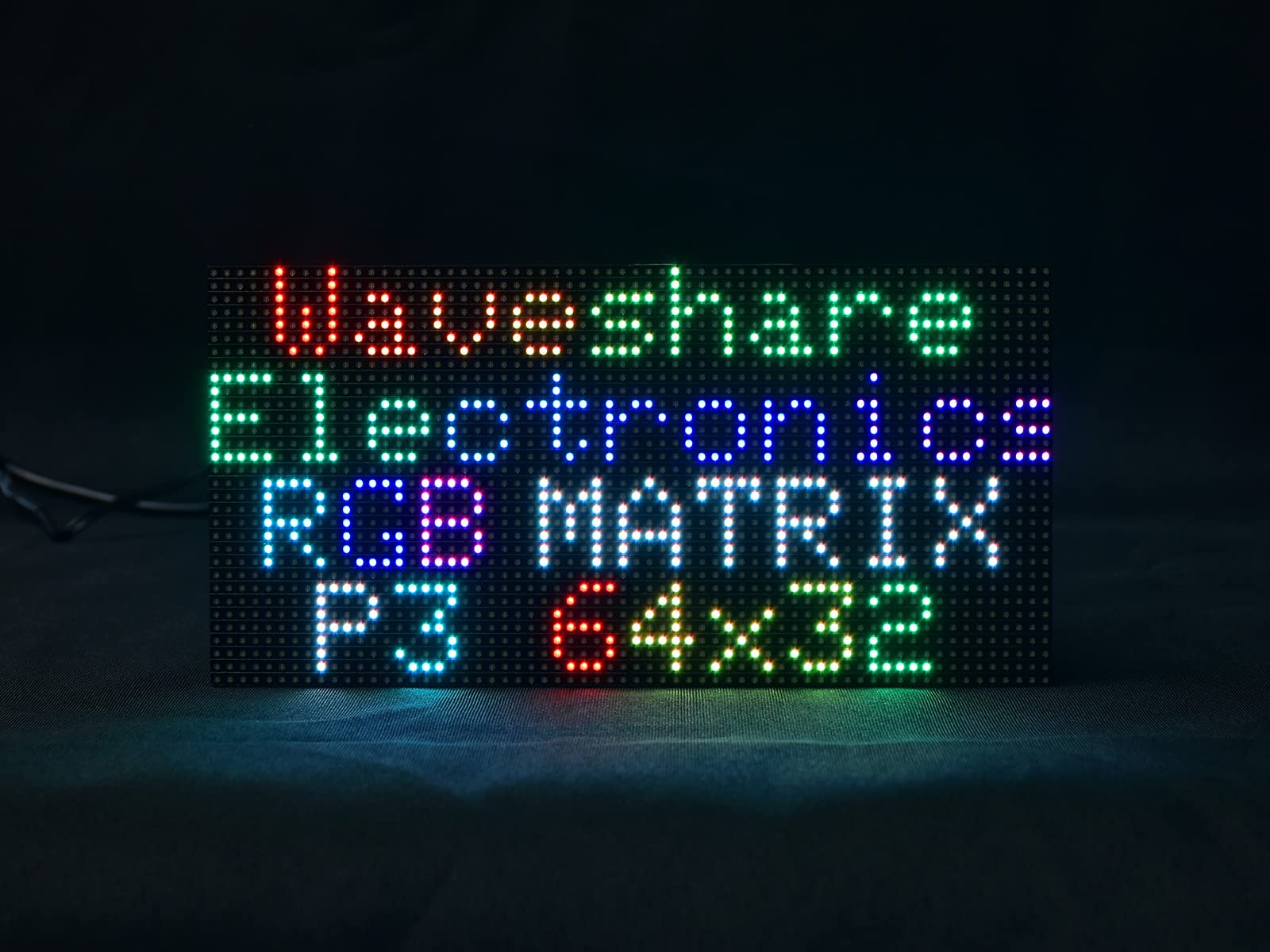 waveshare RGB Full-Color LED Matrix Panel Display Screen 64×32 Pixels 3mm Pitch LED Module Compatible with Raspberry Pi Pico, ESP32, Arduino,2048 Individual RGB LEDs,Adjustable Brightness