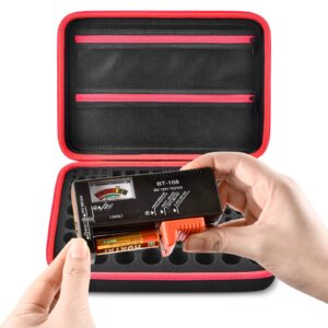 Battery Organizer Storage Case, Batteries Holder Container Carrying Hard Bag Box with Battery Tester Holds 162+ Battery Variety Pack AA AAA AAAA C D 9V 3V Lithium(Not Include Various Batteries)