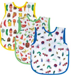 BapronBaby Eric Carle Bapron Bundle - Bapron (Sz Baby/Toddler 6m-3T) + Food Parade + Tropical Fruit + Bug World - Soft Waterproof Stain Resistant Bib - Machine Washable