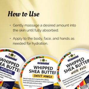 AKWAABA Whipped Shea Butter (Baby Powder) - Nourishes, Moisturizes & Soothes | Pure Shea Butter | No Dyes & Parabens | 12 oz / 340 g