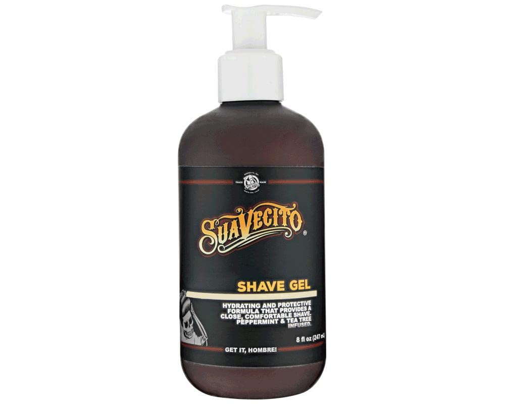 Suavecito Shave Gel 8 oz. Pump Bottle Hydrating & Skin Protective Formula Men's Grooming