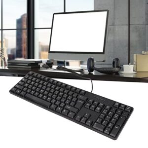 Zyyini Computer Keyboard, 104 Keys USB Wired Arabic Keyboard for Home Office Gaming, Ergonomics Wired Gaming Keyboard for Laptop Computer, Plug and Play