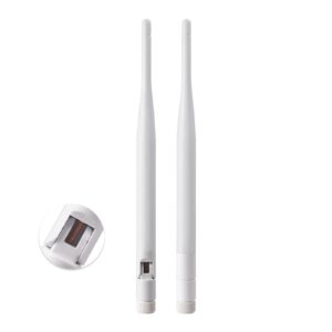 Eightwood 2.4GHz 5GHz 6dBi WiFi Antenna for Security Camera Surveillance DVR Recorder WiFi Router, RP-SMA Connector, White, 2-Pack