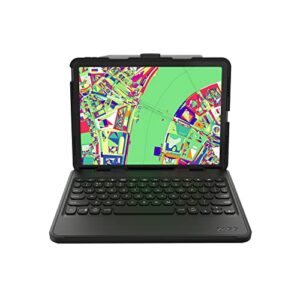 zagg rugged book detachable case and magnetic-hinged keyboard for ipad air 11" (m2) ipad 10.9" (air 4th gen) 11 inch (1st & 2nd gen), multi-device bluetooth pairing, backlit keyboard, durable, black