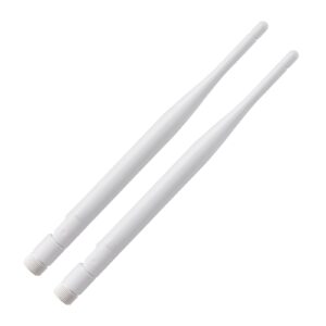 Eightwood 2.4GHz 5GHz 6dBi WiFi Antenna for Security Camera Surveillance DVR Recorder WiFi Router, RP-SMA Connector, White, 2-Pack