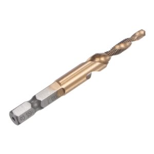 uxcell Combination Drill and Tap Bit, 1/4" Hex Shank M4 x 0.7 Metric Uncoated M35 Cobalt High Speed Steel Spiral Flute Drilling Tapping Tool 2pcs