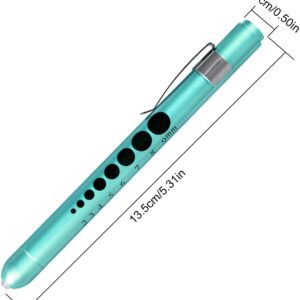 AOICRIE Diagnostic Medical Penlight, Mini Reusable LED Penlight Flashlight Pen Torch, Torch Doctor Nurse Emergency Pen Light with Pupil Gauge and Ruler