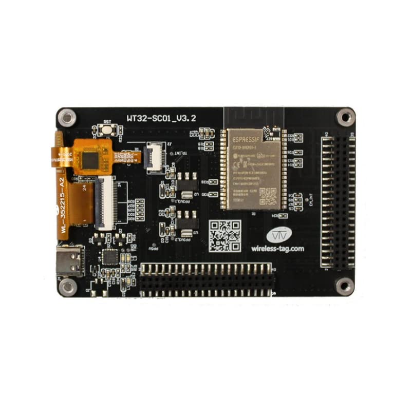 ESP32 Development Board WT32-SC01 with 3.5in Multi-Touch LCD Screen with GUI Firmware 4MB SPI Flash/8MB PSRAM, WiFi, BT, BLE MCU Module, Compatible with Arduino