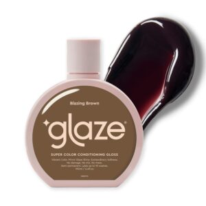 glaze super gloss color conditioning hair gloss – like a tinted moisturizer for bright brown hair – boosts color, repairs the look of damage & adds mirror shine – blazing brown, 6.4 oz