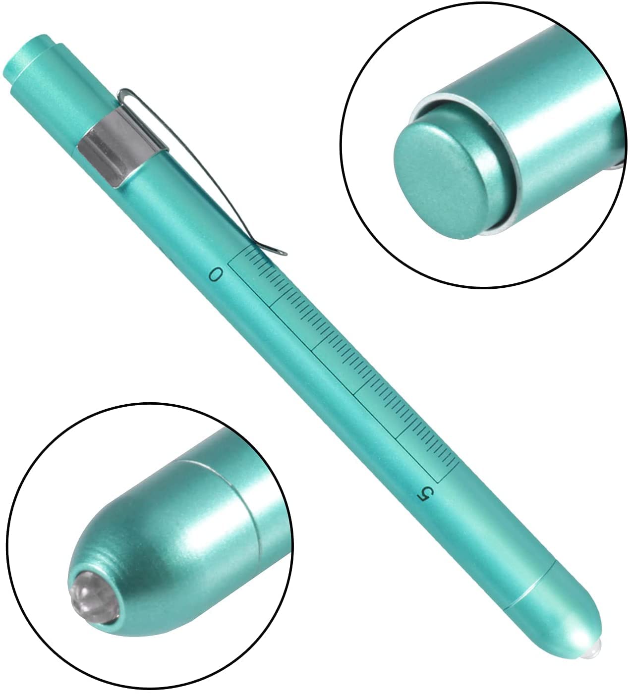 AOICRIE Diagnostic Medical Penlight, Mini Reusable LED Penlight Flashlight Pen Torch, Torch Doctor Nurse Emergency Pen Light with Pupil Gauge and Ruler