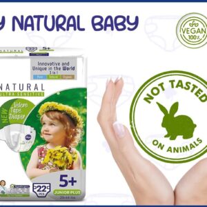 Sleepy 3X Jumbo Natural Baby Diapers, Made from Organic Cotton and Bamboo Extract, Ultimate Comfort and Dryness, 60 Count – Size 6 XL, Child Weight 33-55 lbs