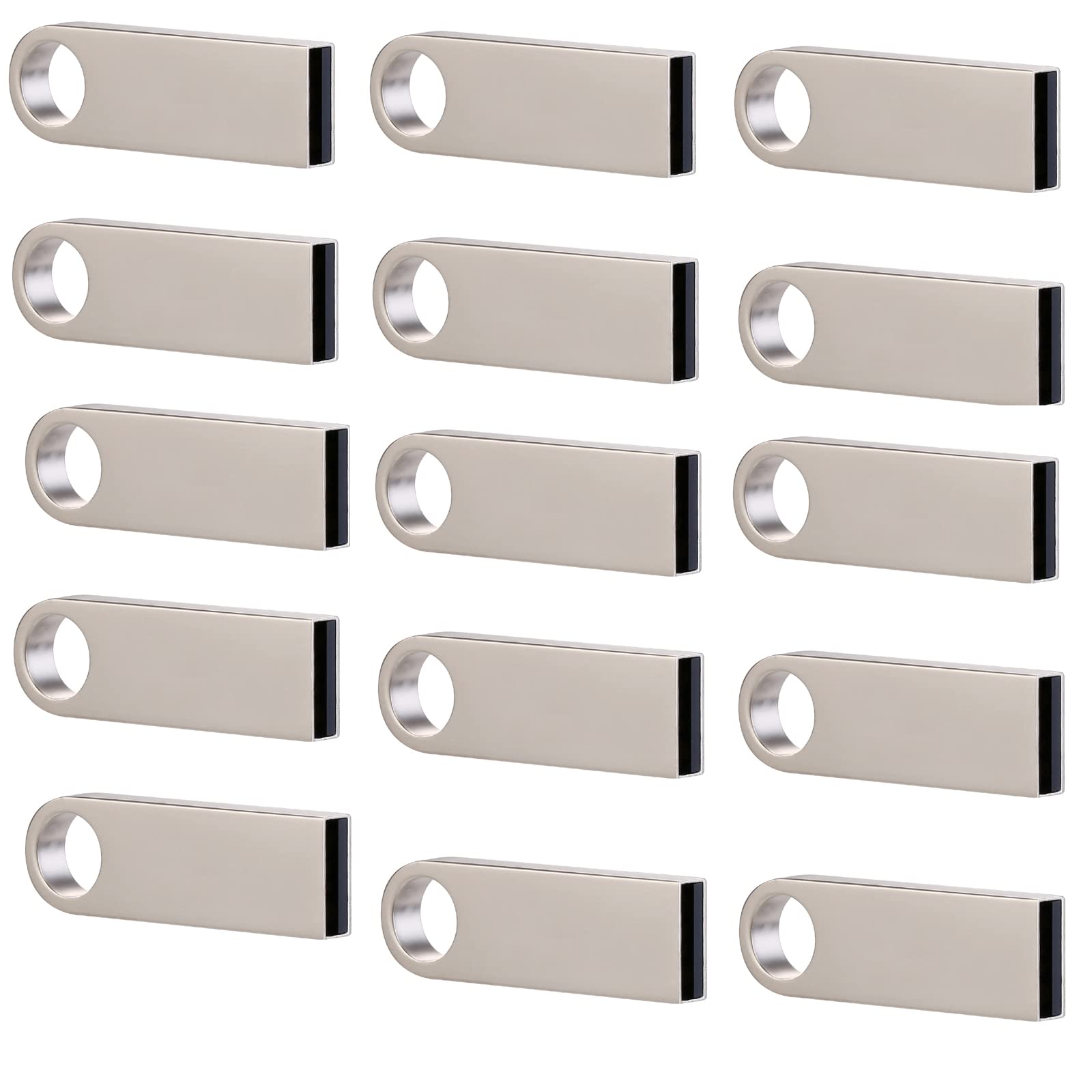 8GB USB Flash Drive 100 Pack USB2.0 Flash Drive 100 Pack 8GB USB Bulk USB Flash Drives Thumb Drive 100 Pack 8GB Metal Mini USB Drive lcwamy (Silver, No Logo)