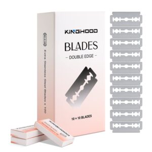 100 count safety razor blades - single blade razor blades for shaving - stainless steel double edge razor blades for a smooth and precise shave