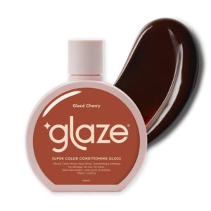 glaze conditioning gloss - tinted moisturizer for vibrant red/auburn hair - boosts color, repairs damage & adds mirror shine - glace cherry, 6.4 oz