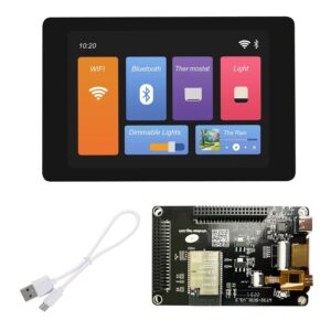 esp32 development board wt32-sc01 with 3.5in multi-touch lcd screen with gui firmware 4mb spi flash/8mb psram, wifi, bt, ble mcu module, compatible with arduino