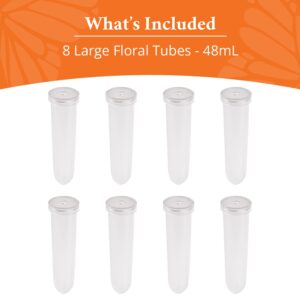 8-Pack FAT CAT Large Floral Tubes with Flat Lids | Flower Water Tubes to Feed Caterpillars Milkweed Stem and Leaf Cuttings, Host Plants, and Nectar Flowers to Keep Them Fresh by MONARCH BUTTERFLY LIFE