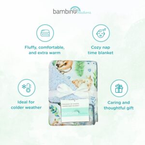 Newborn Blankets for Boys Warm Sherpa Blanket Light Blue, 30"x40" Mink Cozy Soft Baby Blankets Baby Shower Gifts - Newborn Essentials Must Haves-Machine and Dryer Safe, Baby Gifts by BAMBINO CREATIONS