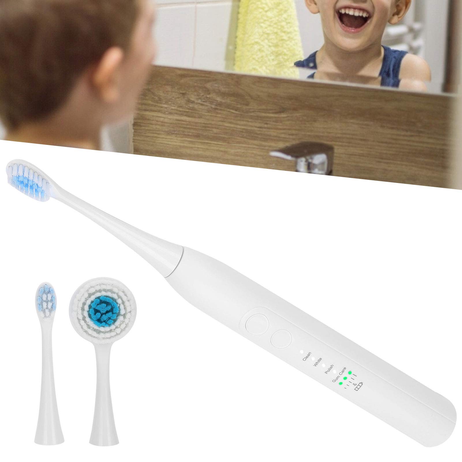 Rechargeable Electric Toothbrush, 4 Modes Electric Toothbrush Multifunctional Whiten Polished for Dental Care