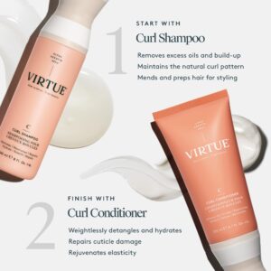 VIRTUE Curl Conditioner with Jojoba Oil, Sulfate Free, Hydrates, Nourishes & Repairs Curly Hair with Frizz Control, Color Safe