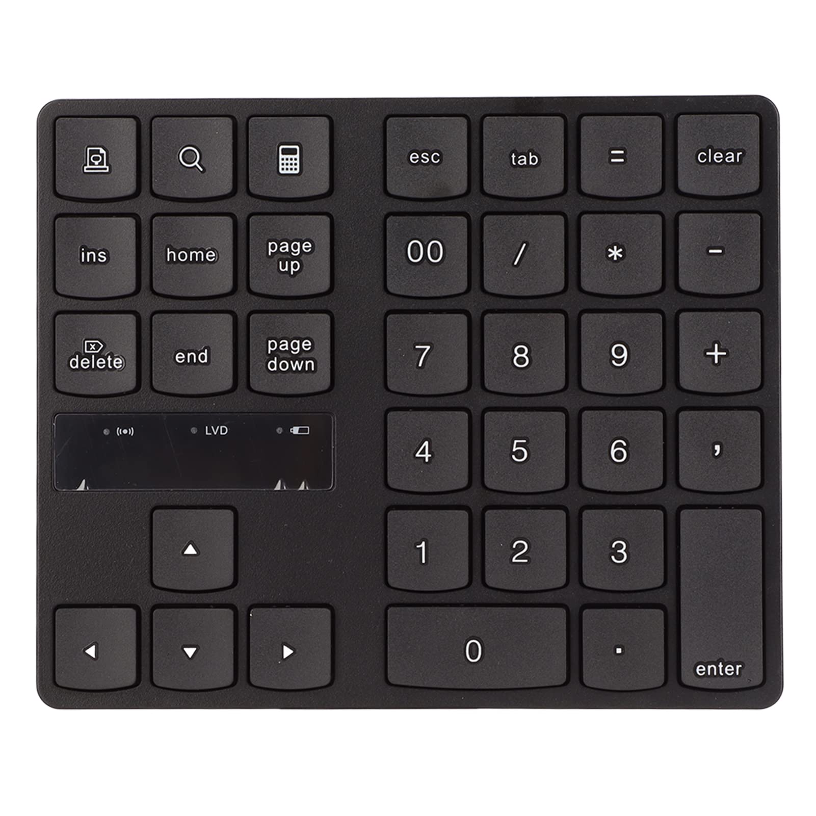 GOWENIC Wireless Numeric Keypad, 35 Key Bluetooth Number Pad, 2.4G Wireless Ergonomic Design Silent Rechargeable One Handed Gaming Keyboard for Laptop, Computer, Desktop