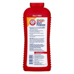 Arm & Hammer Sport Body Powder, Powder for Men and Women, Fresh Feeling, Talc Free, Aluminum Free Odor Defense with Baking Soda