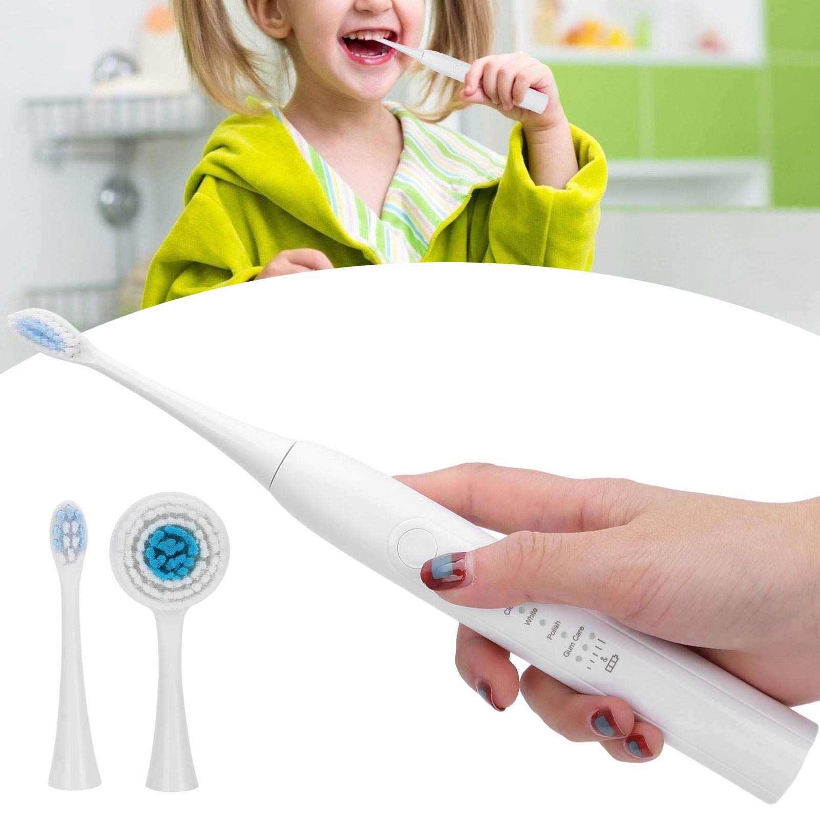 Rechargeable Electric Toothbrush, 4 Modes Electric Toothbrush Multifunctional Whiten Polished for Dental Care