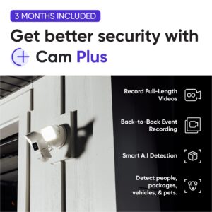 Wyze Cam Floodlight with 2600 Lumen LEDs, Wired 1080p HD IP65 Outdoor Smart Security Camera, Color Night Vision, 270-Degree Motion Detection, 90dB Siren with Wyze Cam Plus 3 Month Subscription