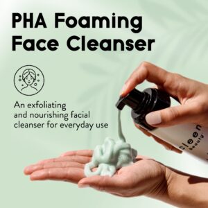 CLEEN BEAUTY PHA Foaming Face Cleanser | Foaming Facial Cleanser with PHA | Exfoliating Face Wash for Women | Gentle Cleanser - Paraben Free | Face Cleanser for Women | 4.5 Fl. Oz