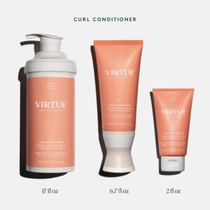 VIRTUE Curl Conditioner with Jojoba Oil, Sulfate Free, Hydrates, Nourishes & Repairs Curly Hair with Frizz Control, Color Safe