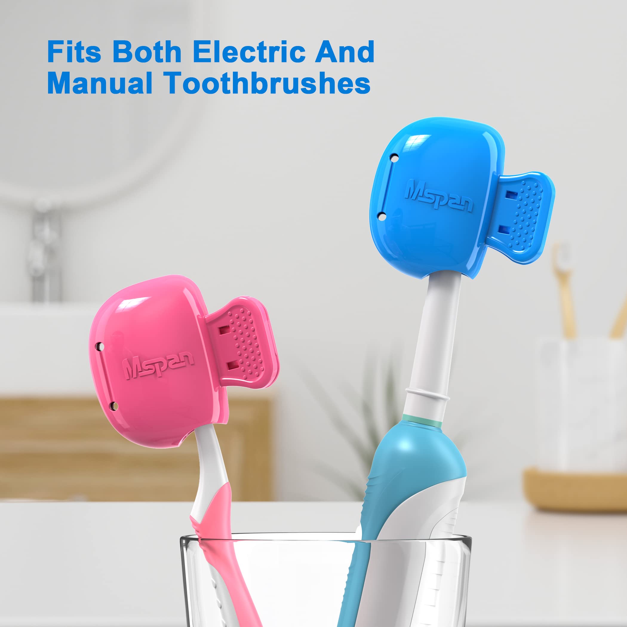 Mspan Electric Toothbrush Cover Cap: Brush Head Protector Cute Plastic Clip Pod - 6 Packs