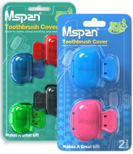 mspan electric toothbrush cover cap: brush head protector cute plastic clip pod - 6 packs