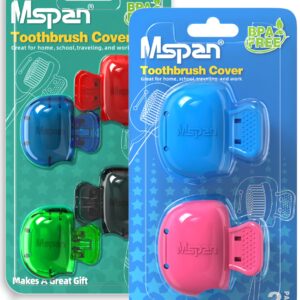 Mspan Electric Toothbrush Cover Cap: Brush Head Protector Cute Plastic Clip Pod - 6 Packs