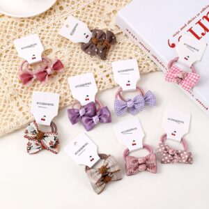 30 Pcs(15 pairs) Baby Girl Hair Ties With Bows 1.2 Inch Small Toddler Girls Ponytail Holders Pigtails Elastic Bands Hair Accessories For Kids