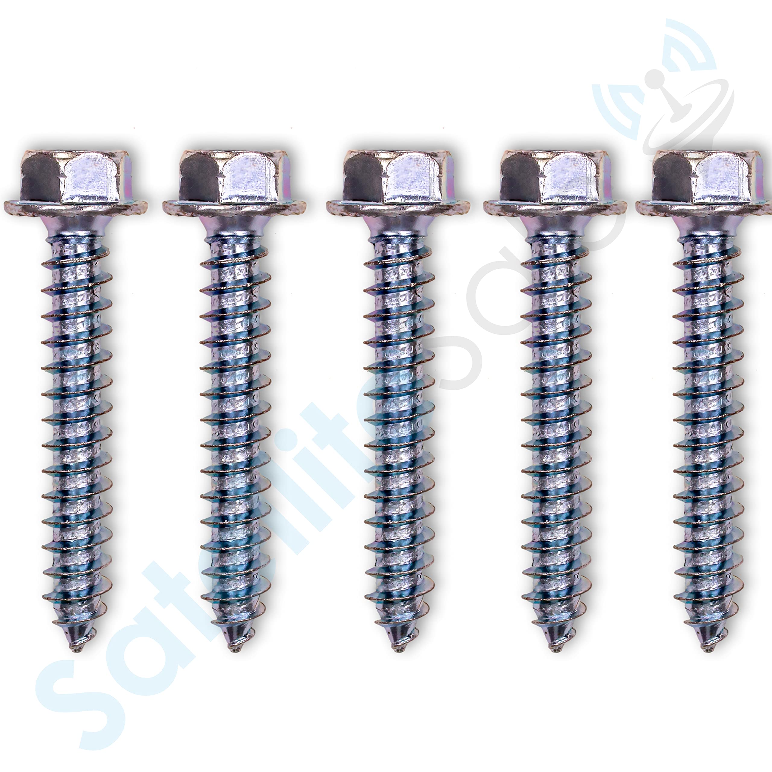 SatelliteSale General Purpose 5/16" Outer Diameter X 2" Long 7/16" Hex Head Lag Bolt Zinc Plated Screws