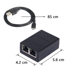 SinLoon RJ45 Splitter Adapter, Ethernet Cable Splitter, RJ45 Network Extension Connector,Two Devices Share The Internet at The Same Time.