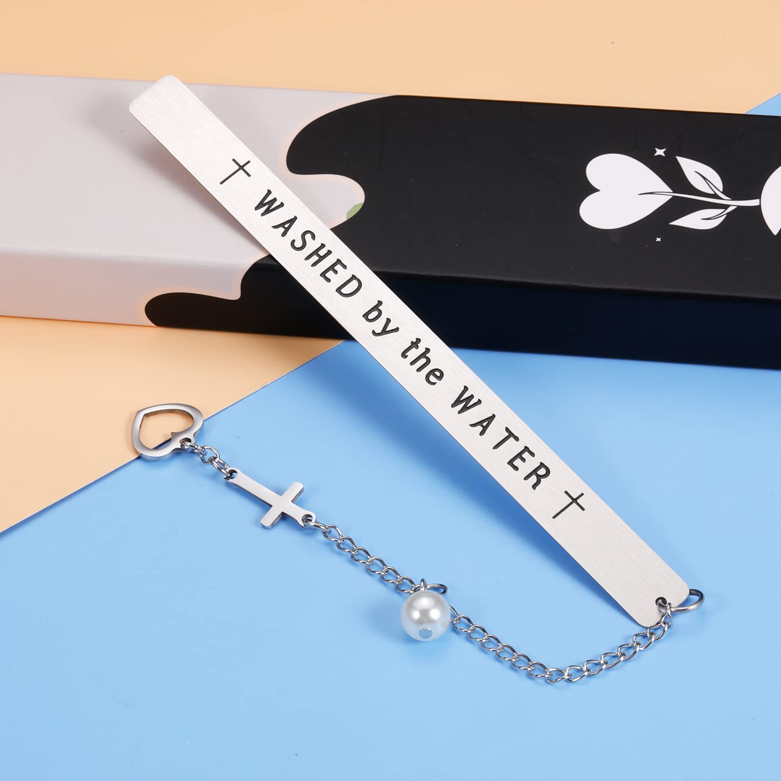 Baptism Gifts for Girl Boys, Christening Bookmark Gifts for Boys Baby Kids, Religious Christian Bookmark for Women Godson Goddaughter Friends Brother Sister, Adult Baptism Gift, First Communion Gift