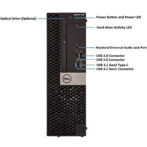 Dell Optiplex 7060 SFF Desktop Computer PC | Intel 8th Gen i7-8700 (6 Core) | 16GB DDR4 Ram 512GB NVMe M.2 SSD | Built-in WiFi 6E & Bluetooth 5.2 | Windows 11 Pro | Wireless Keyboard & Mouse(Renewed)