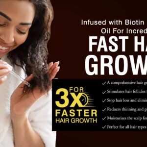 GrowFinity Hair Growth Oil | Biotin and Argan Infused for 3x Faster Growth | Regrowth Treatment | Vitamin E Salon-Grade Natural Oil - 1 Oz