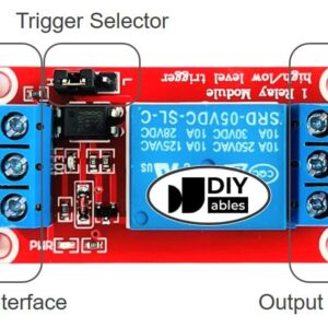 DIYables 3pcs Relay Module for Arduino, ESP32, ESP8266, Raspberry Pi, 1 Channel, 5V, High/Low Level Trigger